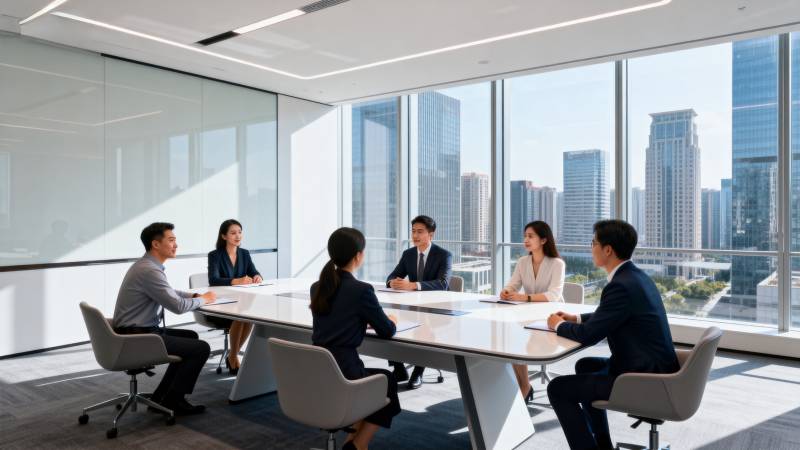 现代办公会议场景图片