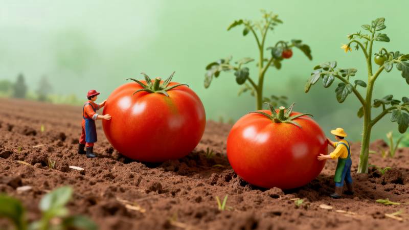 番茄园里的小农夫图片