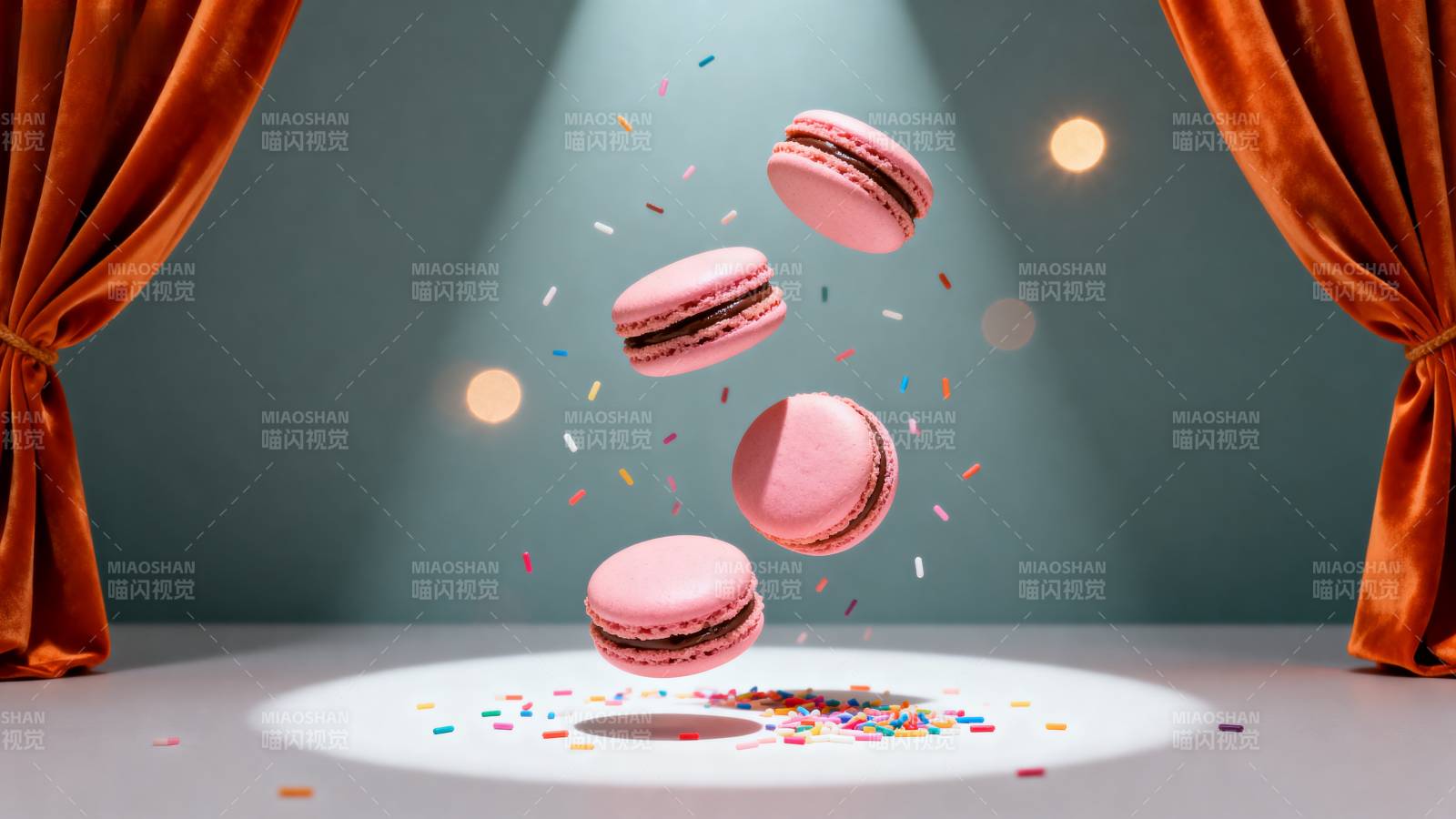 悬浮的马卡龙图片