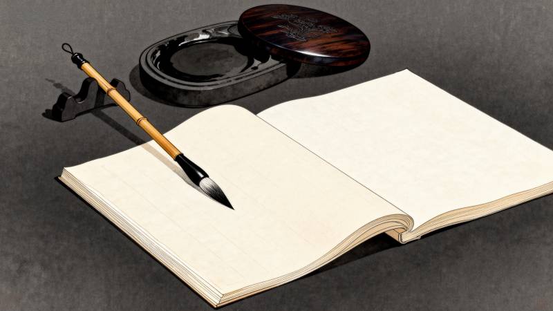 笔墨纸砚静物图图片