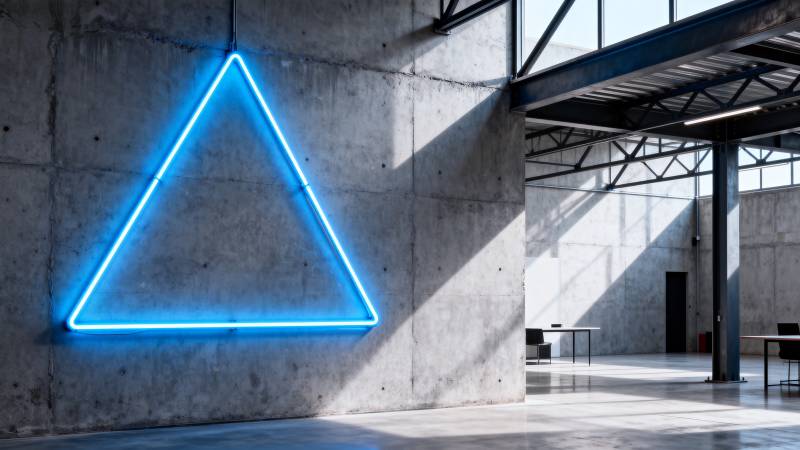 霓虹蓝三角墙图片