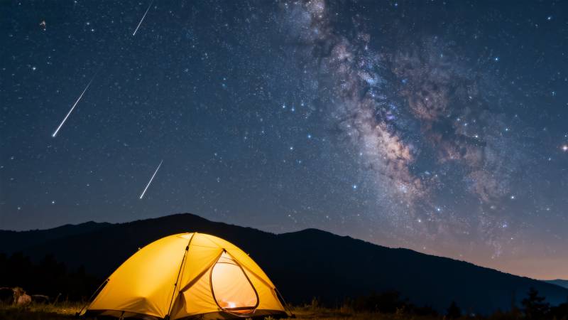 星空下的帐篷图片