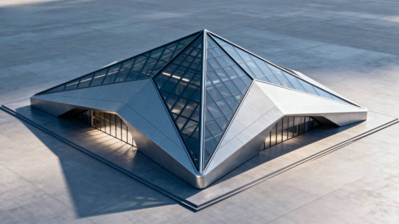 未来感金字塔建筑图片