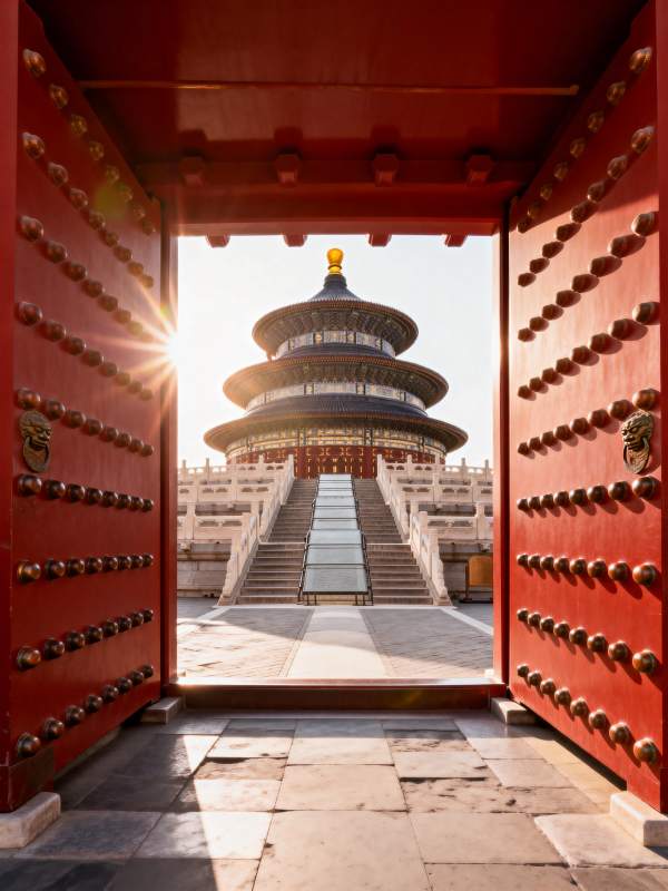 天坛祈年殿晨光图片