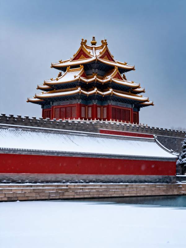 雪后故宫角楼图片