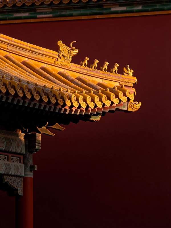 金瓦飞檐映红墙图片