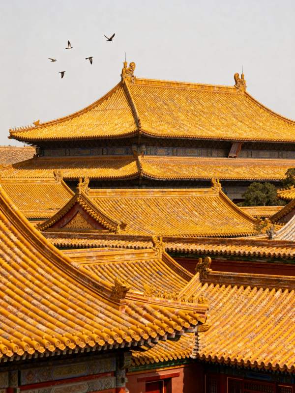 金瓦飞檐映碧空图片