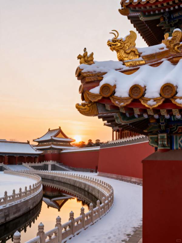 雪映紫禁城图片