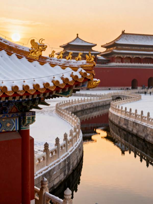 雪映紫禁城图片