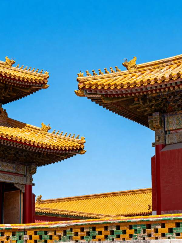故宫金顶映蓝天图片