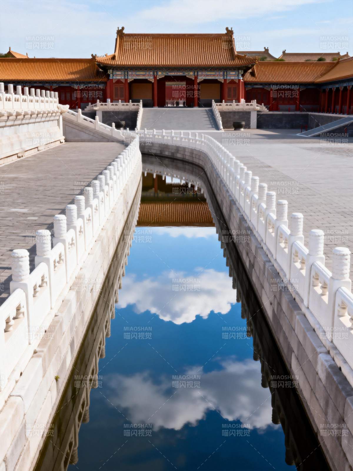 故宫金水桥倒影图片