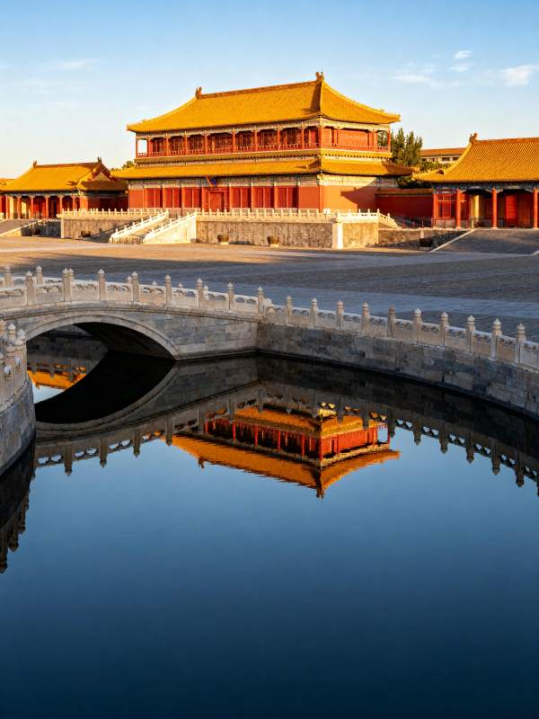 故宫金殿倒影图片