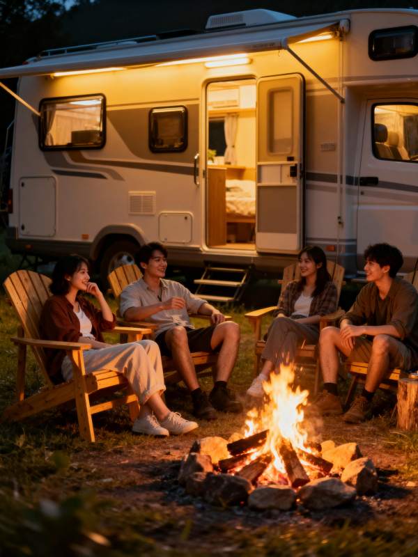 篝火旁的温馨时光图片