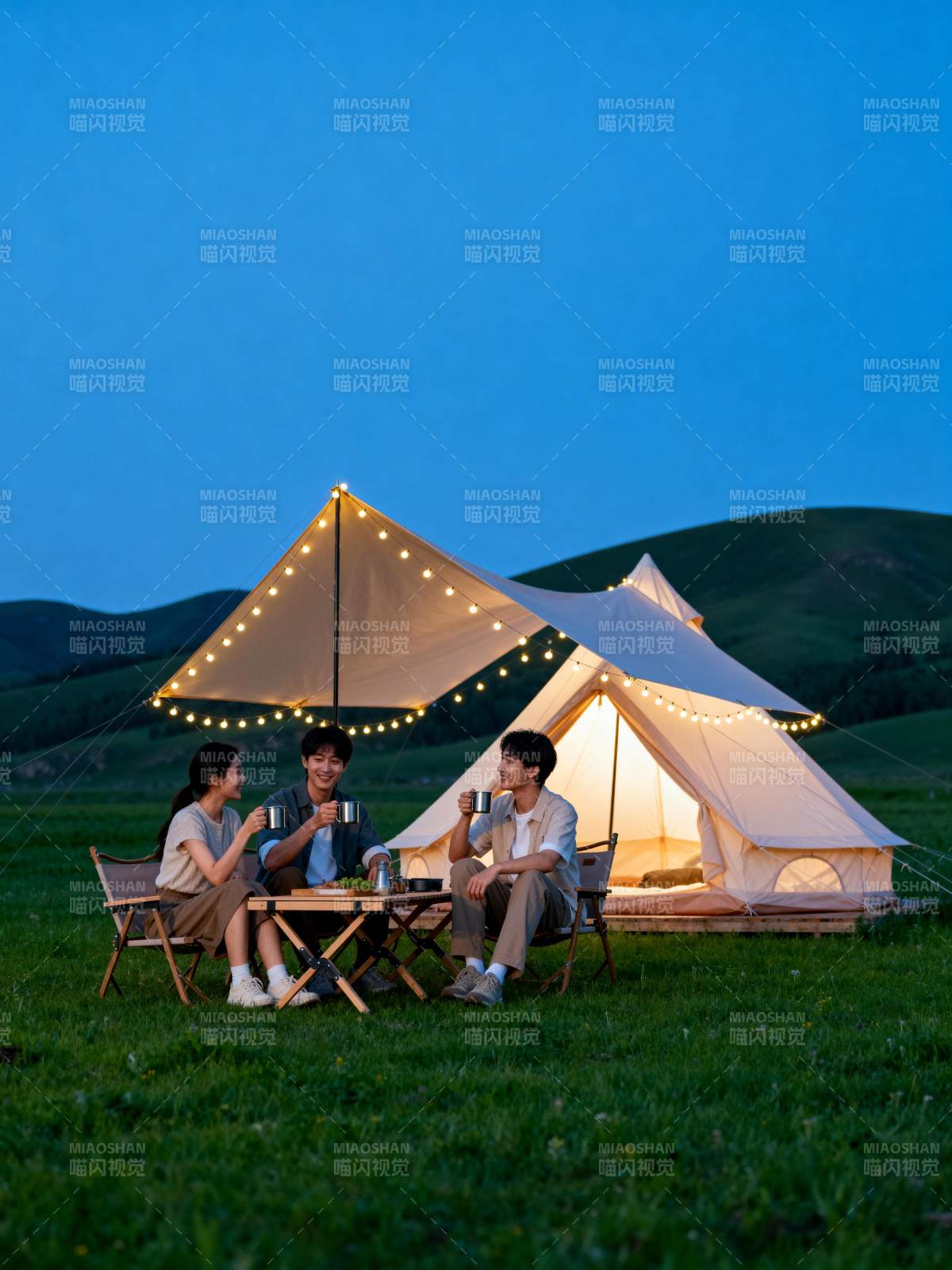 星空下的露营时光图片