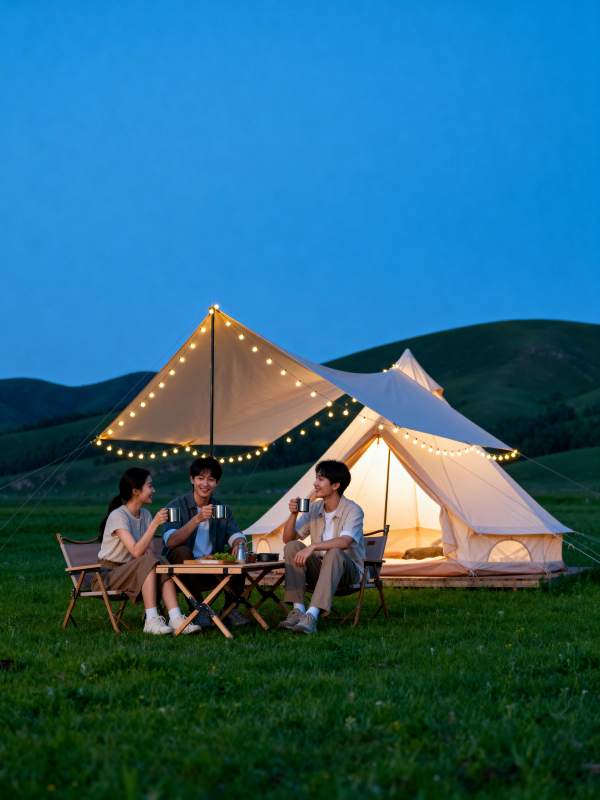 星空下的露营时光图片