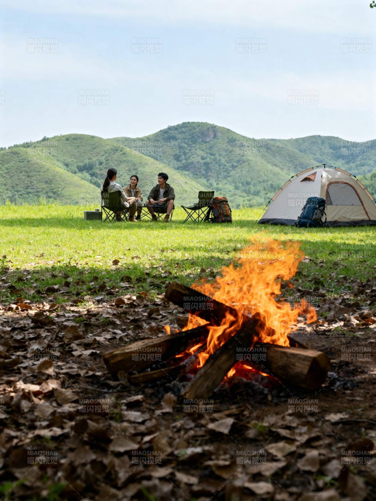 篝火旁的露营时光图片