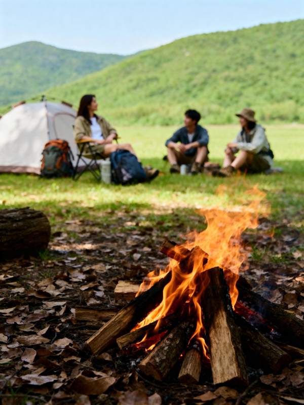 篝火旁的露营时光图片