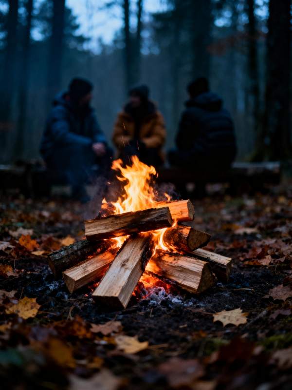 篝火旁的静谧时光图片