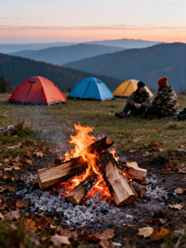 山野篝火夜话图片