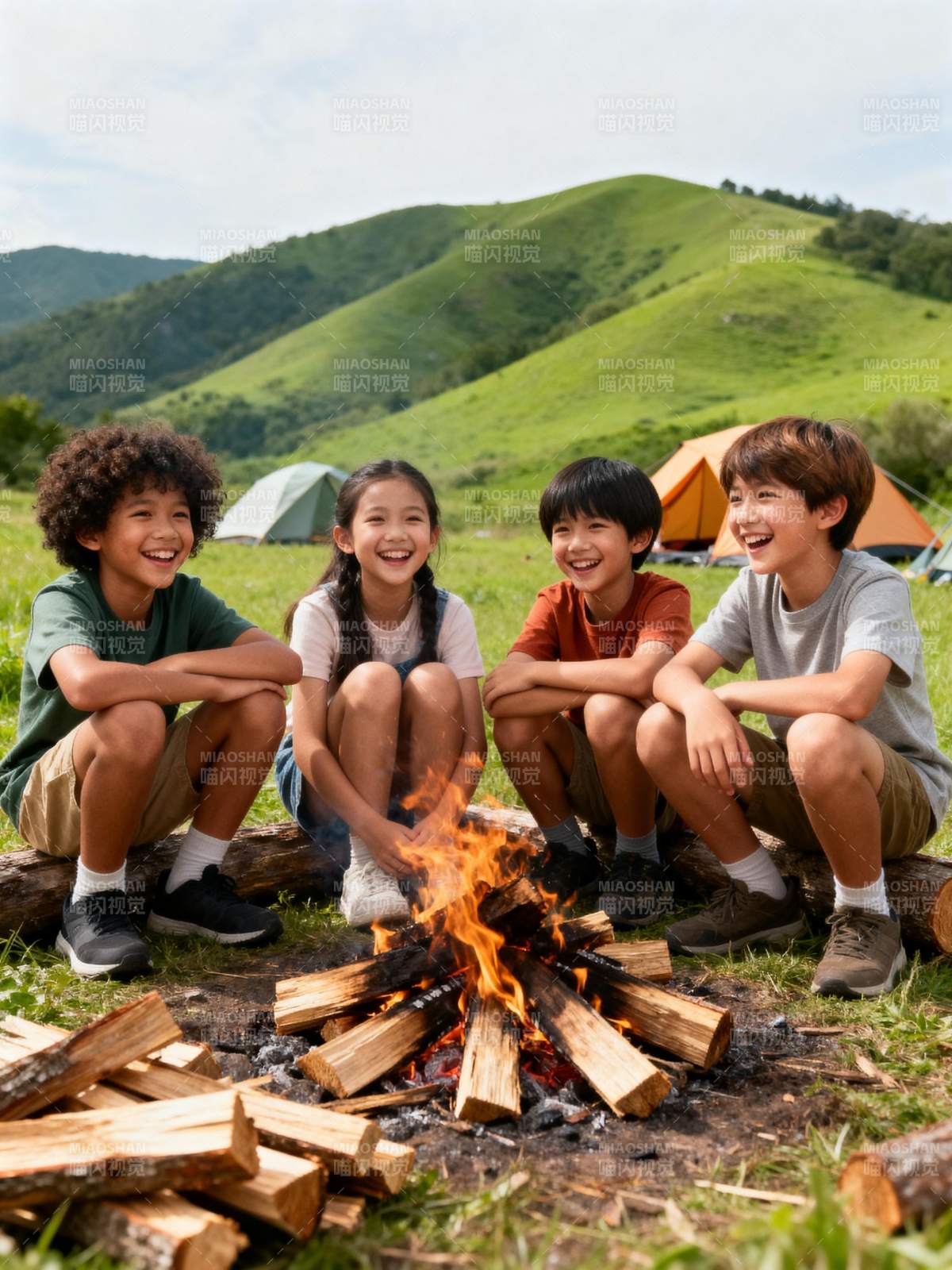 篝火旁的快乐时光图片