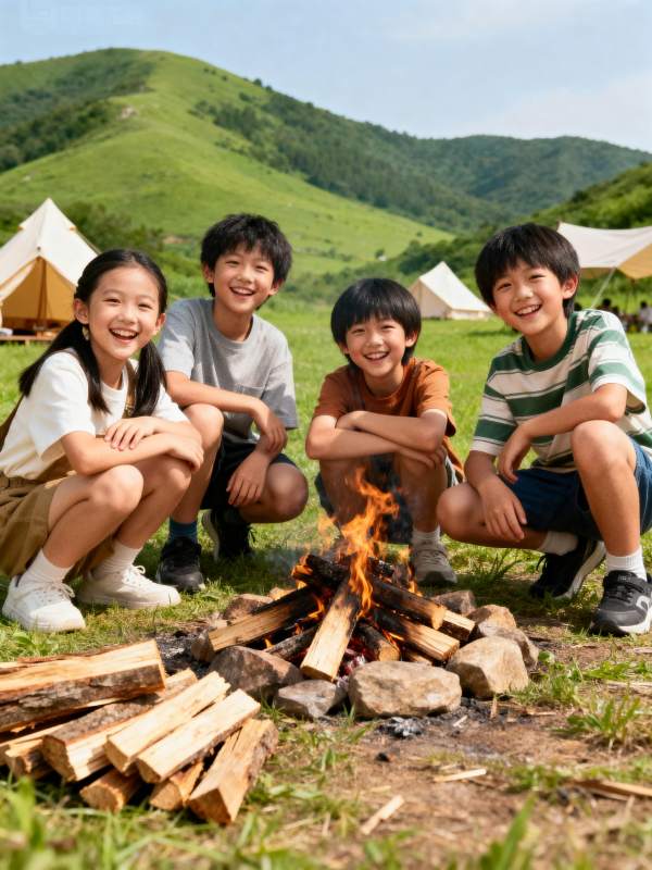 篝火欢笑童年图片