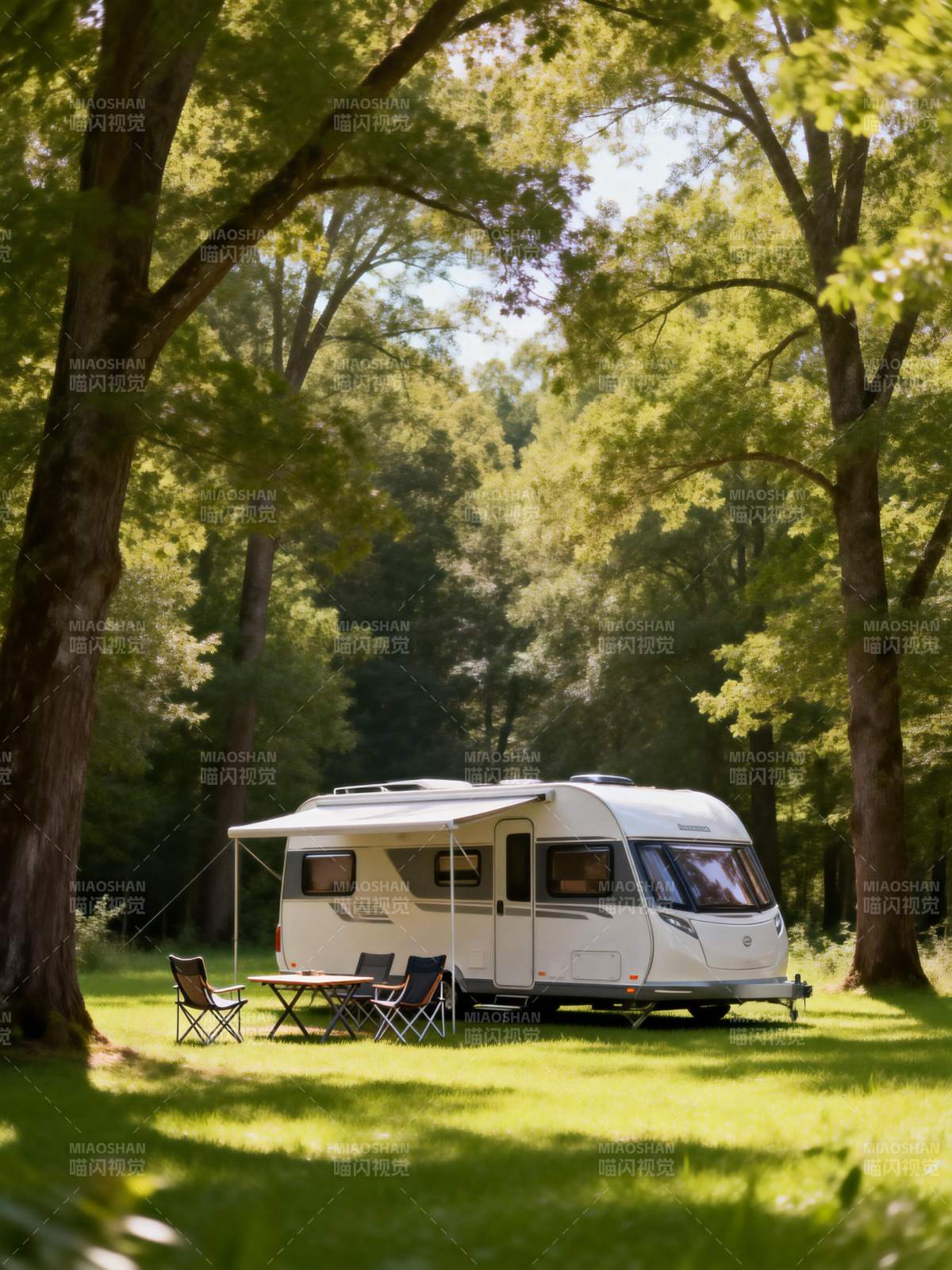 林间房车静谧时光图片