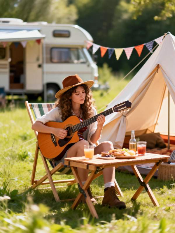 露营吉他时光图片