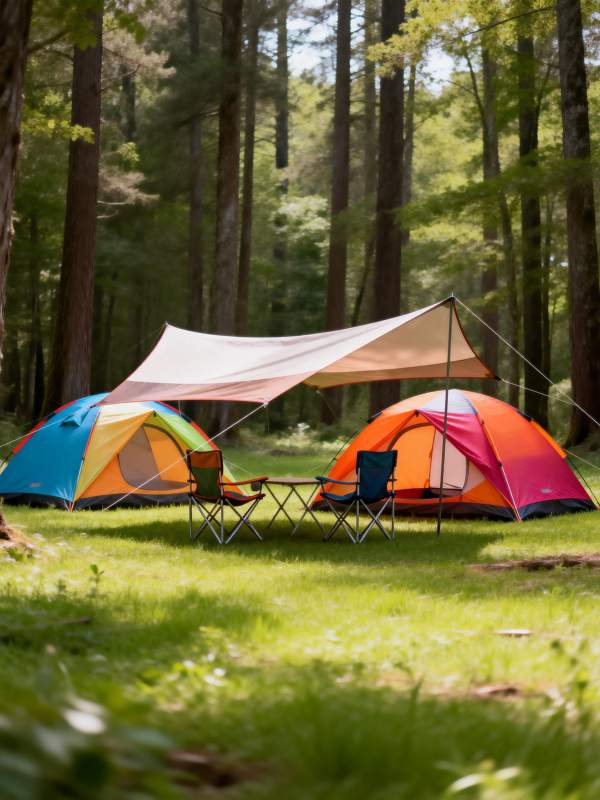 森林露营 色彩斑斓图片
