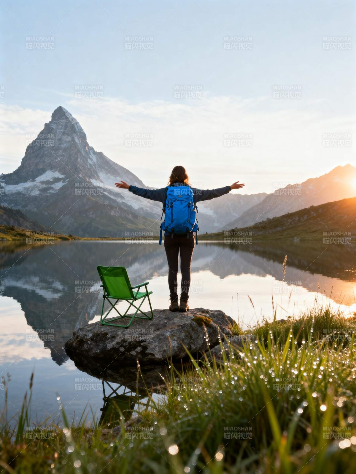 山湖静谧 心向远方图片