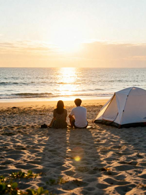 海边日落共赏图片