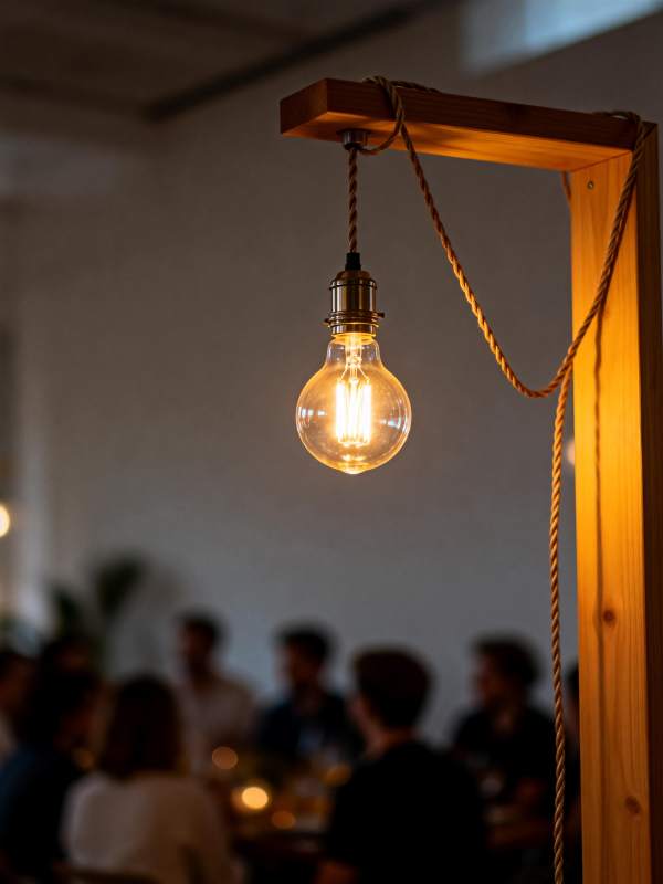 暖光灯下聚人影图片