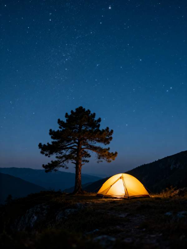 星空下的露营夜图片