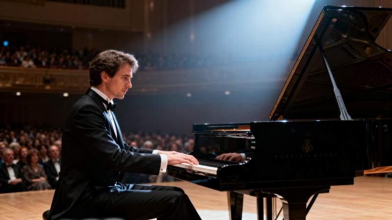 钢琴家演奏现场图片