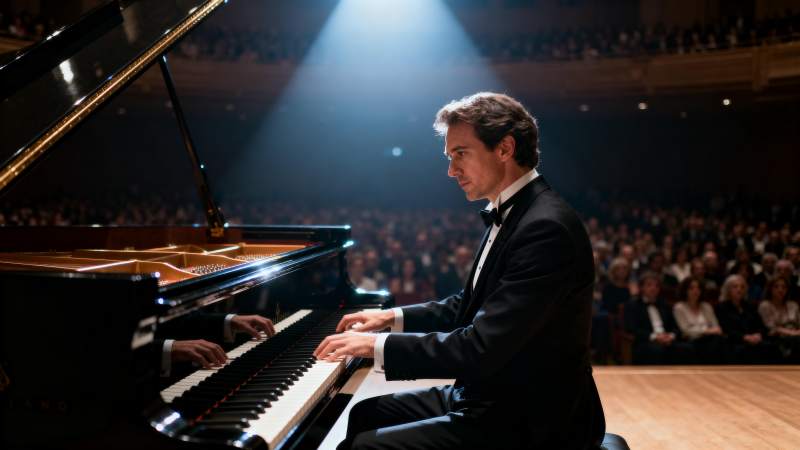 钢琴家演奏现场图片