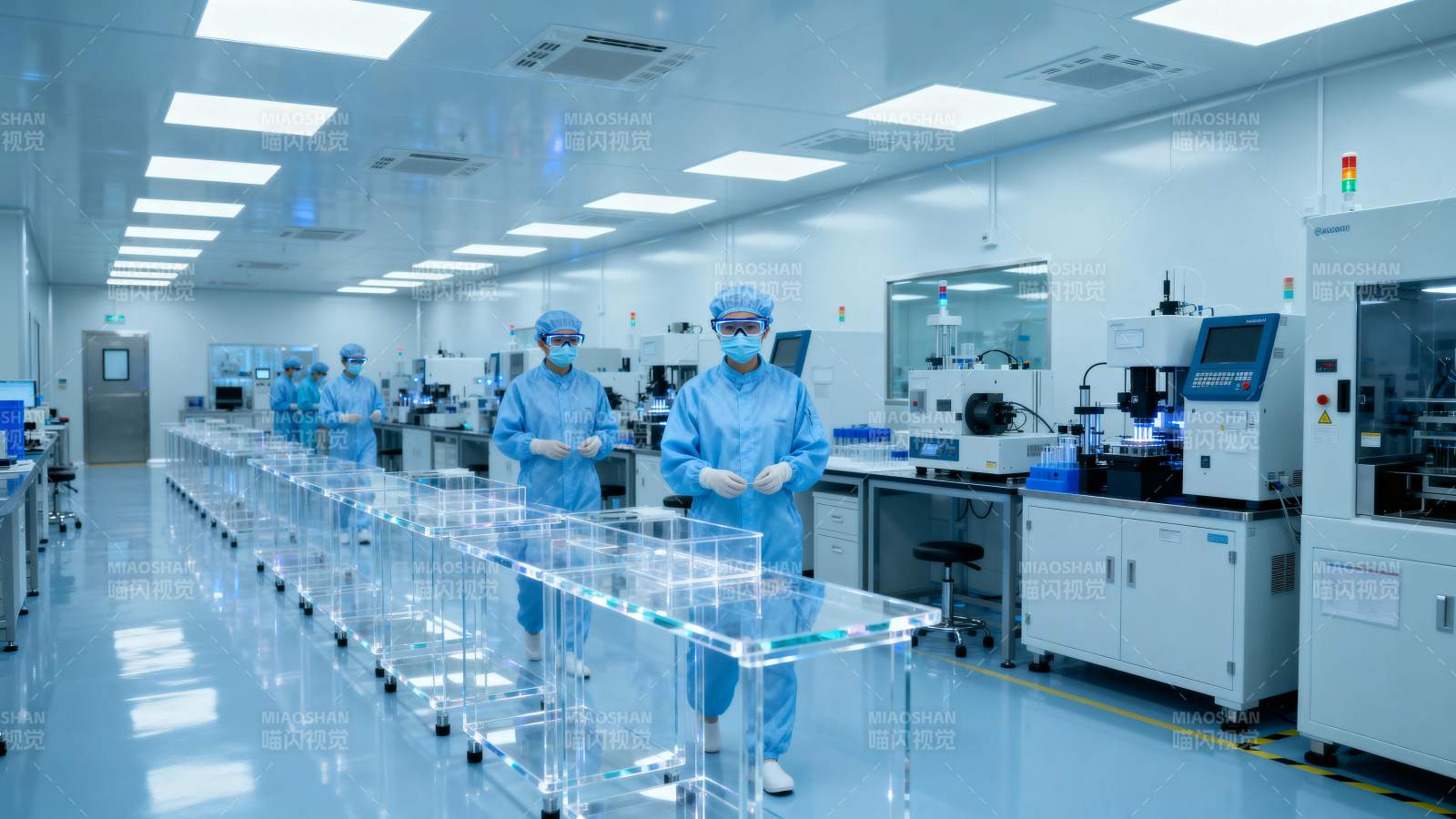 洁净实验室工作场景图片