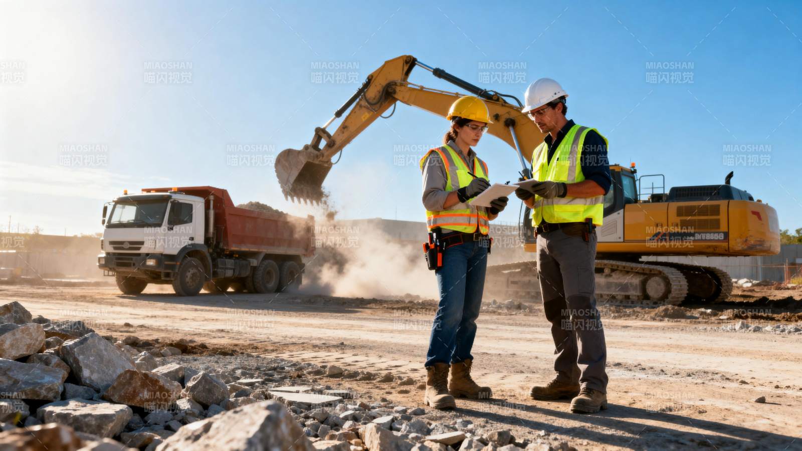 工地现场交流图片