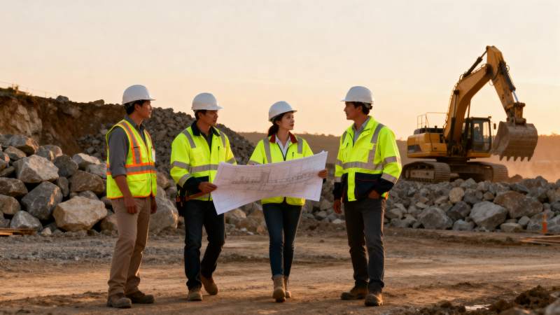 工地上的工程师讨论图片