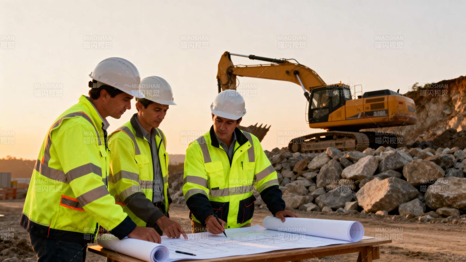 工地上的工程师讨论图片