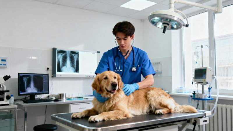 宠物医院诊疗金毛图片