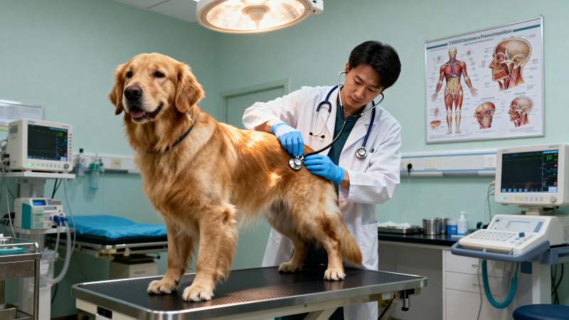 宠物医生检查金毛图片