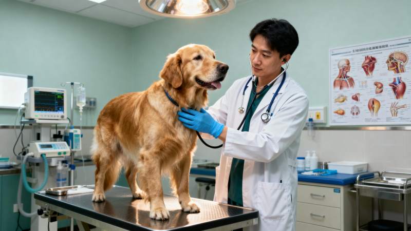 宠物医生检查金毛图片