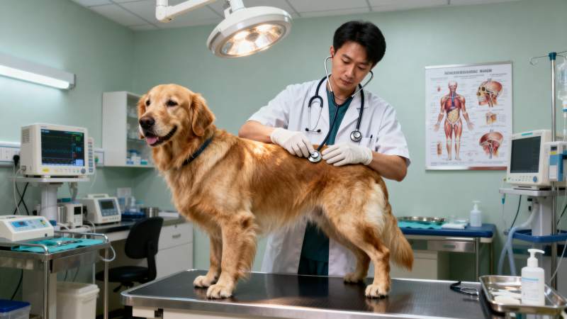 宠物医生检查金毛图片