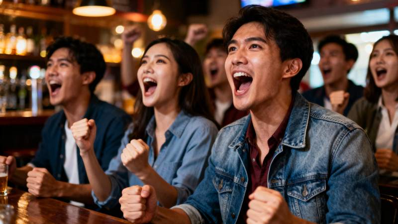 朋友欢呼看比赛图片