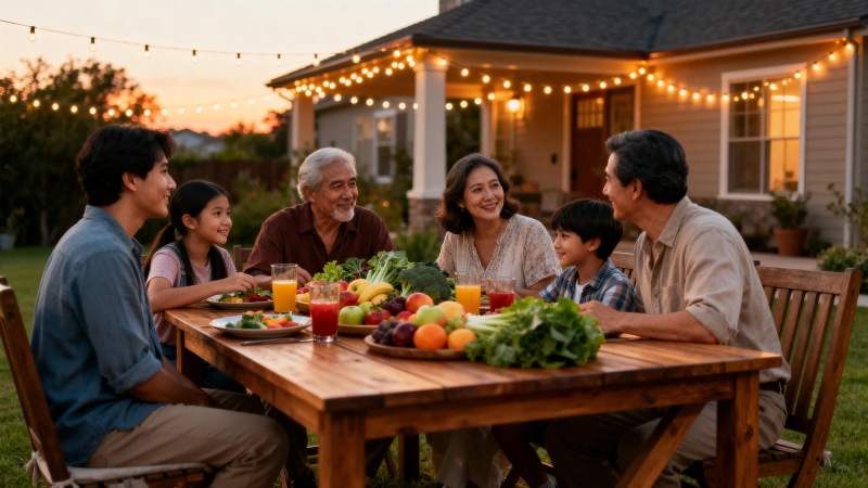 温馨家庭晚餐时光图片