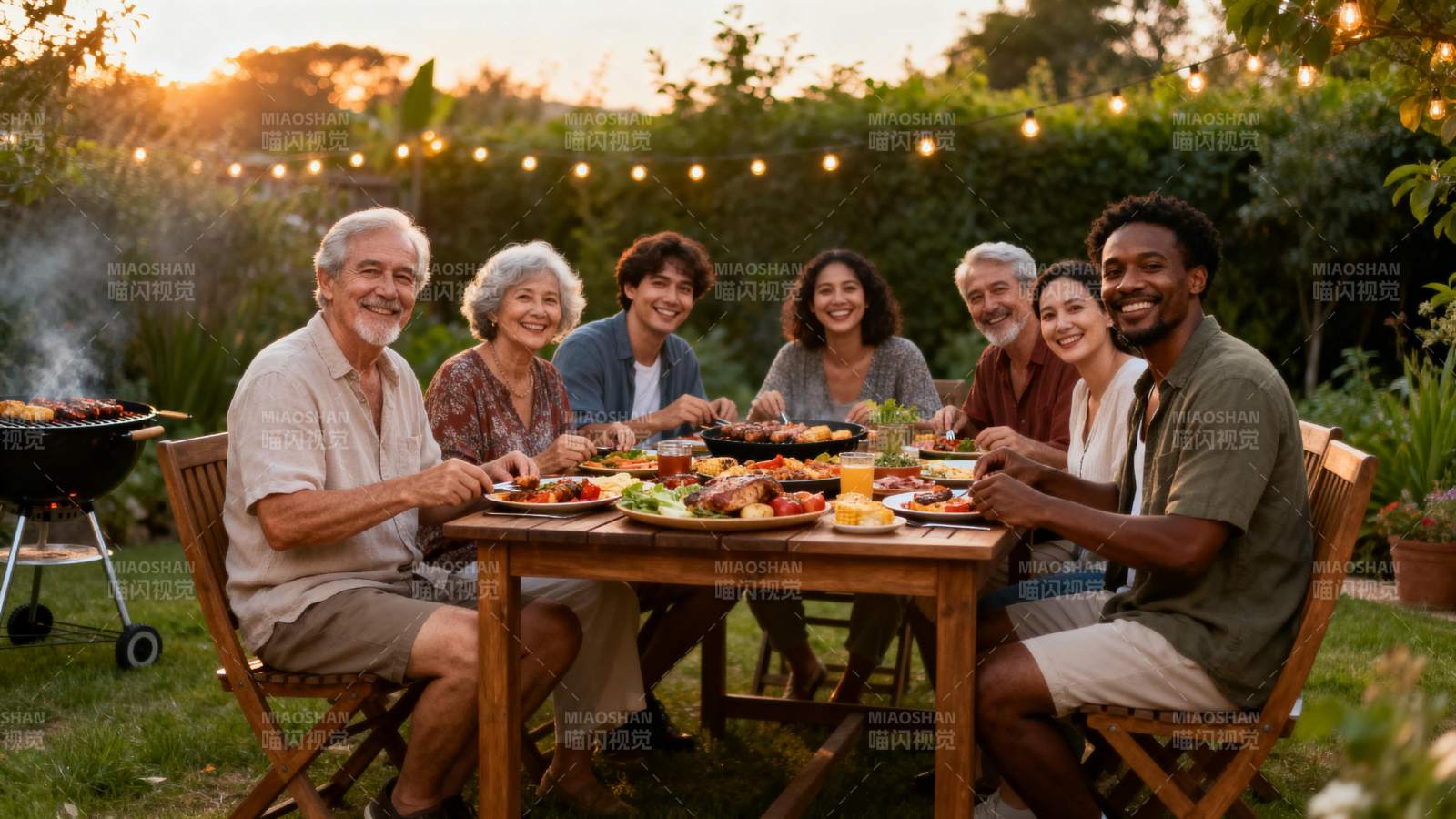 庭院烧烤欢聚时图片