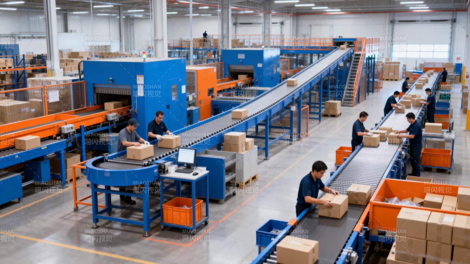 现代化物流分拣线图片