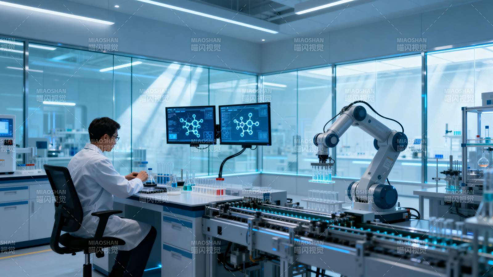 智能实验室工作场景图片