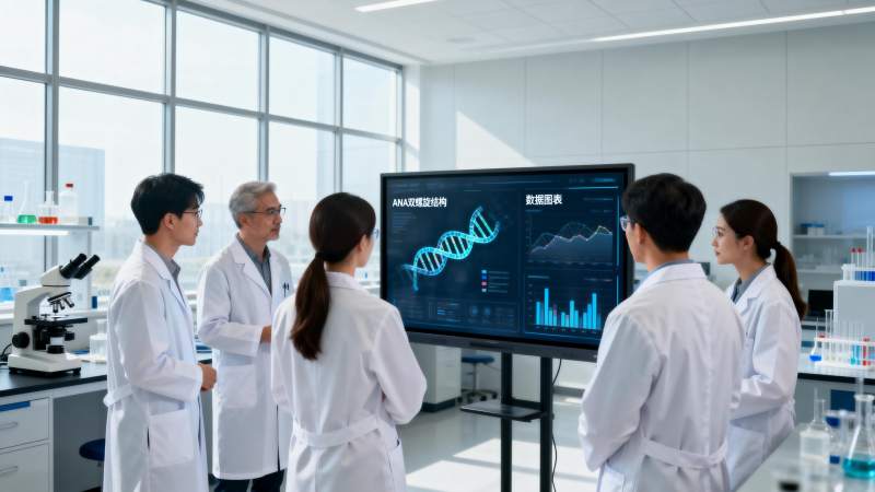 科学家研讨基因序列图片