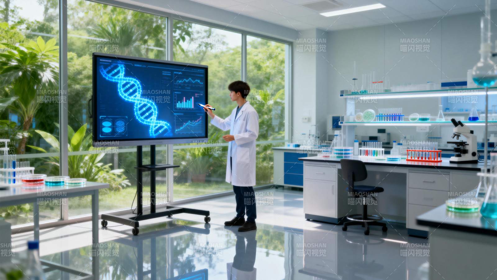 科学家研究DNA结构图片