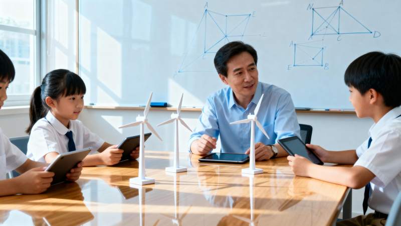 课堂上的风力发电学习图片